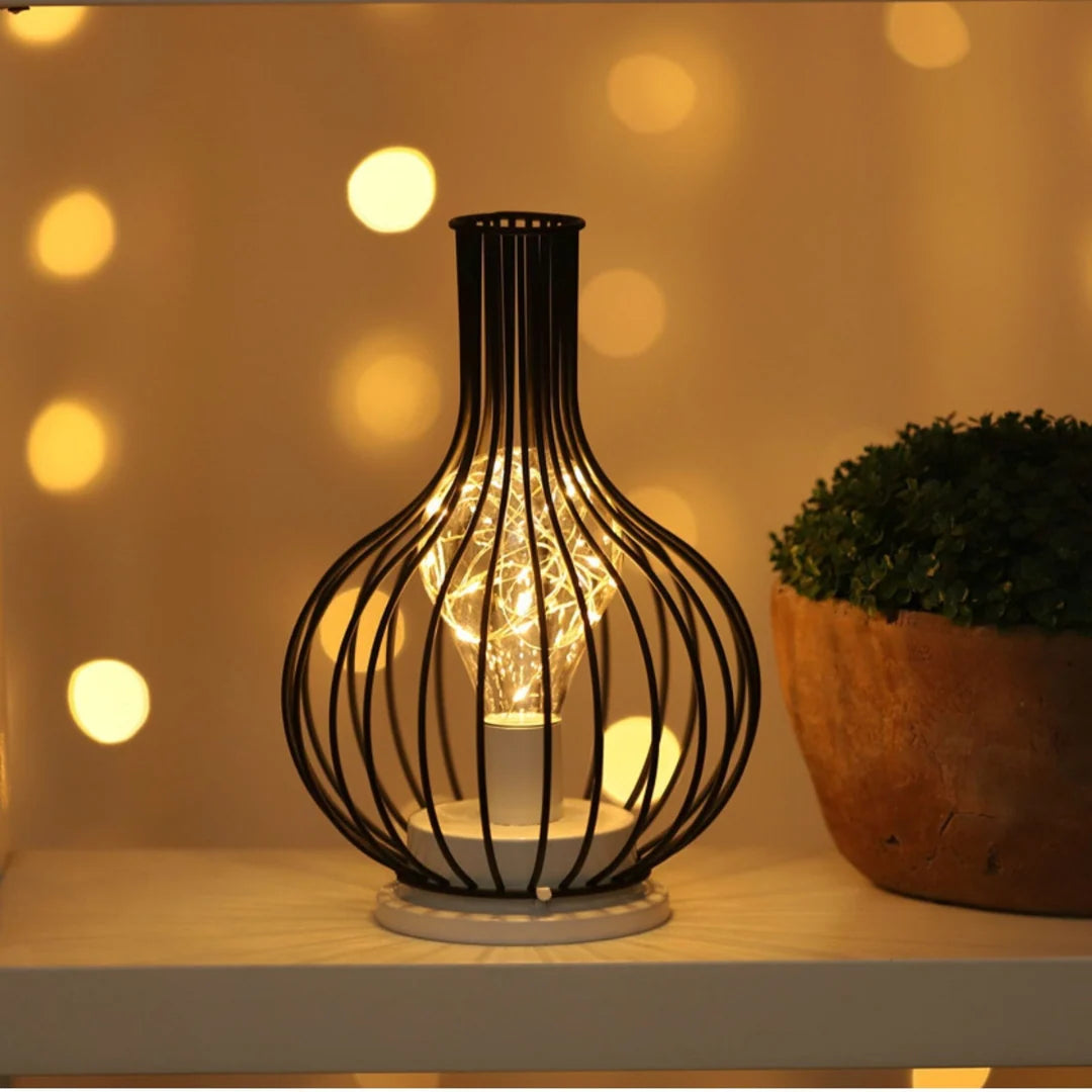 Table Lamp | Cordless LED & Open Steel