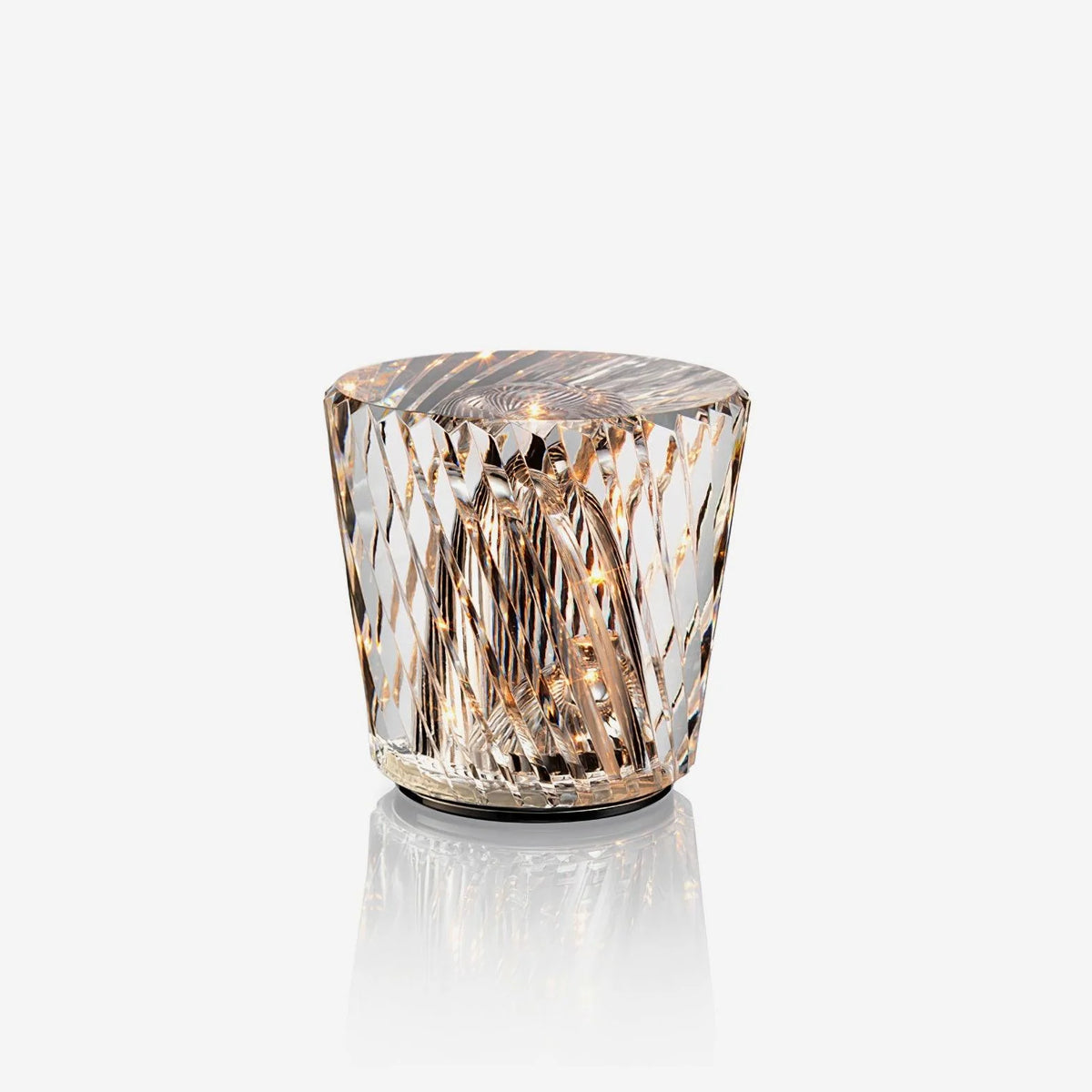 Table Lamp | Diamond-Cut Crystal Prism Shade & USB Rechargeable