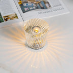Table Lamp | Diamond-Cut Crystal Prism Shade & USB Rechargeable