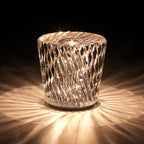 Table Lamp | Diamond-Cut Crystal Prism Shade & USB Rechargeable