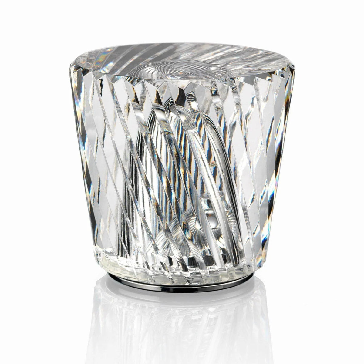 Table Lamp | Diamond-Cut Crystal Prism Shade & USB Rechargeable