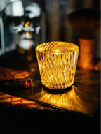 Table Lamp | Diamond-Cut Crystal Prism Shade & USB Rechargeable