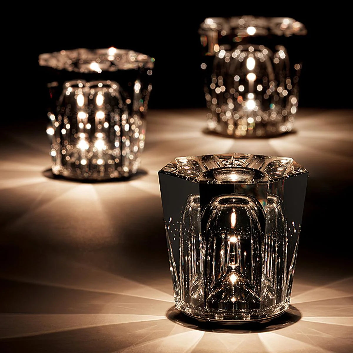 Table Lamp | Diamond-Cut Crystal Prism Shade & USB Rechargeable