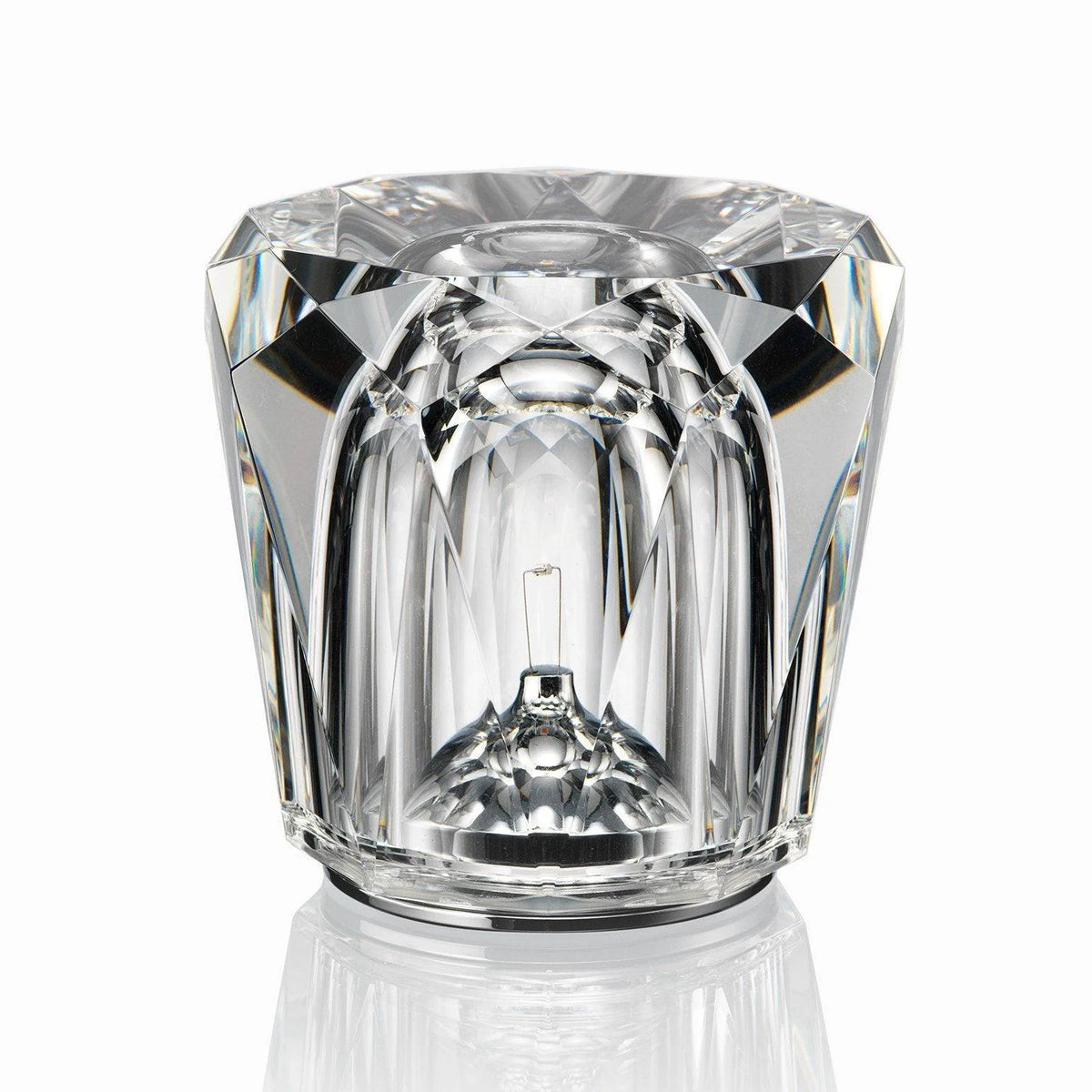 Table Lamp | Diamond-Cut Crystal Prism Shade & USB Rechargeable