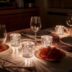 Table Lamp | Diamond-Cut Crystal Prism Shade & USB Rechargeable