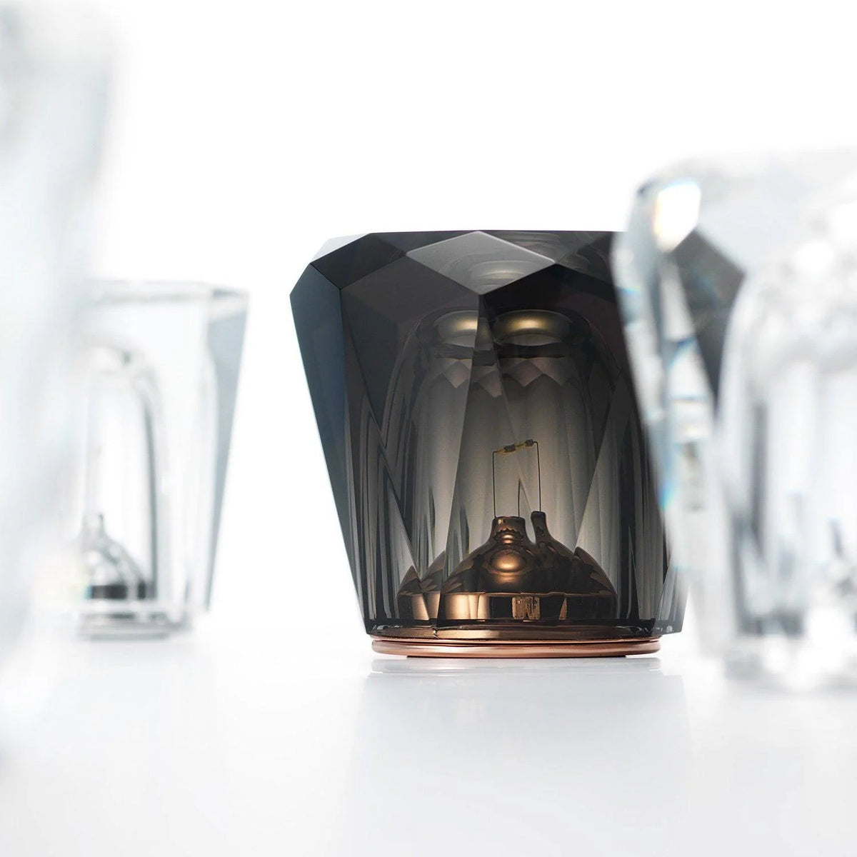 Table Lamp | Diamond-Cut Crystal Prism Shade & USB Rechargeable