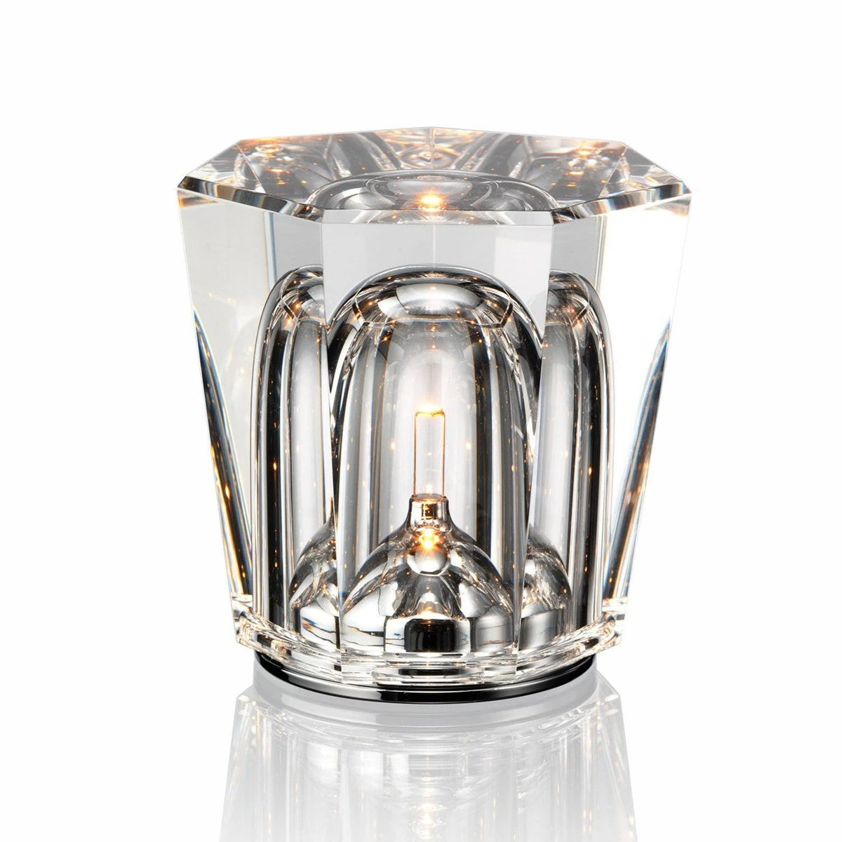 Table Lamp | Diamond-Cut Crystal Prism Shade & USB Rechargeable
