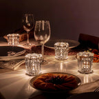 Table Lamp | Diamond-Cut Crystal Prism Shade & USB Rechargeable