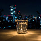 Table Lamp | Diamond-Cut Crystal Prism Shade & USB Rechargeable