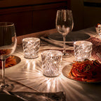 Table Lamp | Diamond-Cut Crystal Prism Shade & USB Rechargeable
