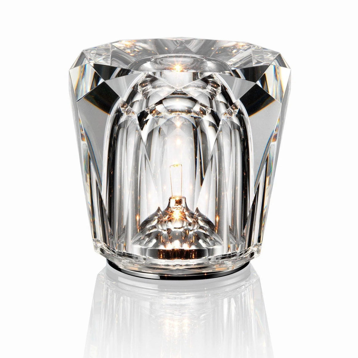 Table Lamp | Diamond-Cut Crystal Prism Shade & USB Rechargeable