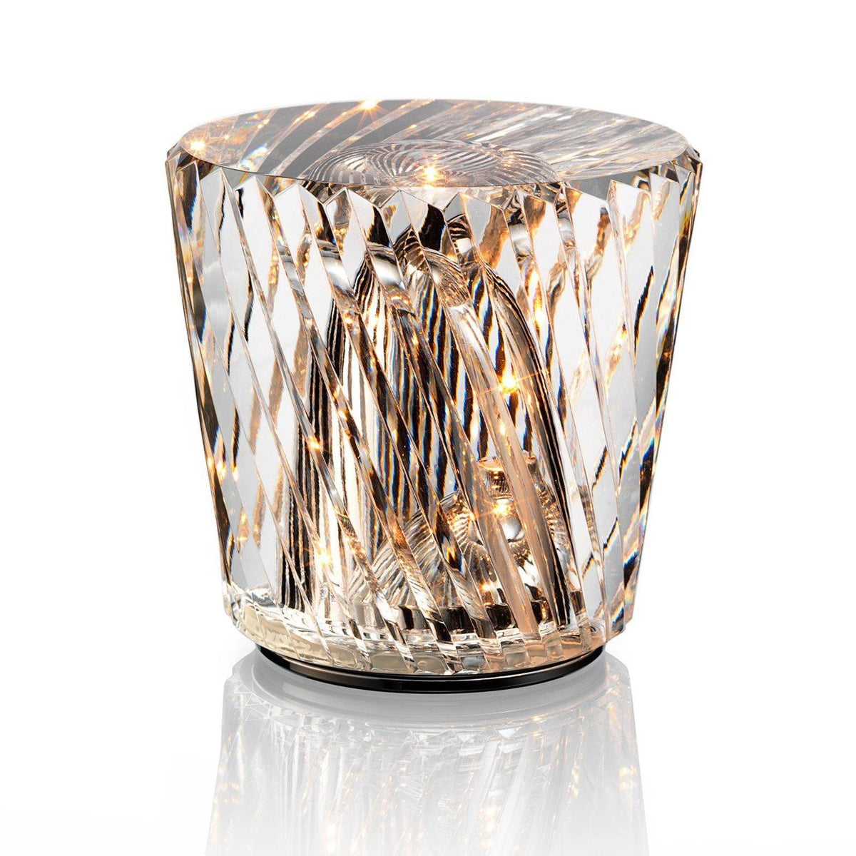 Table Lamp | Diamond-Cut Crystal Prism Shade & USB Rechargeable