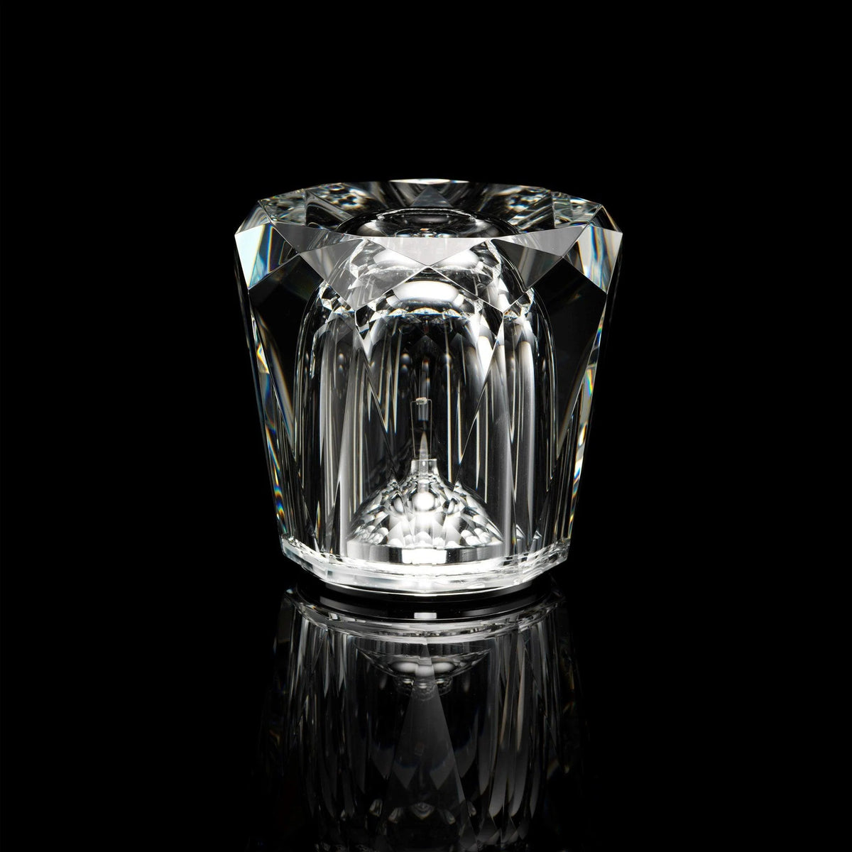 Table Lamp | Diamond-Cut Crystal Prism Shade & USB Rechargeable