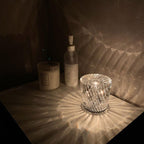 Table Lamp | Diamond-Cut Crystal Prism Shade & USB Rechargeable