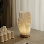 Table Lamp | Dimmable Wave Shade & Two-Tone | USB-Powered