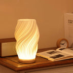 Table Lamp | Dimmable Wave Shade & Two-Tone | USB-Powered