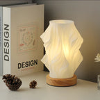 Table Lamp | Dimmable Wave Shade & Two-Tone | USB-Powered