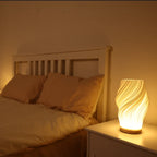 Table Lamp | Dimmable Wave Shade & Two-Tone | USB-Powered