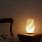 Table Lamp | Dimmable Wave Shade & Two-Tone | USB-Powered