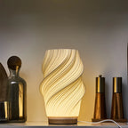 Table Lamp | Dimmable Wave Shade & Two-Tone | USB-Powered