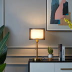 Table Lamp | Double-Layer Fabric Shade & Metal Base