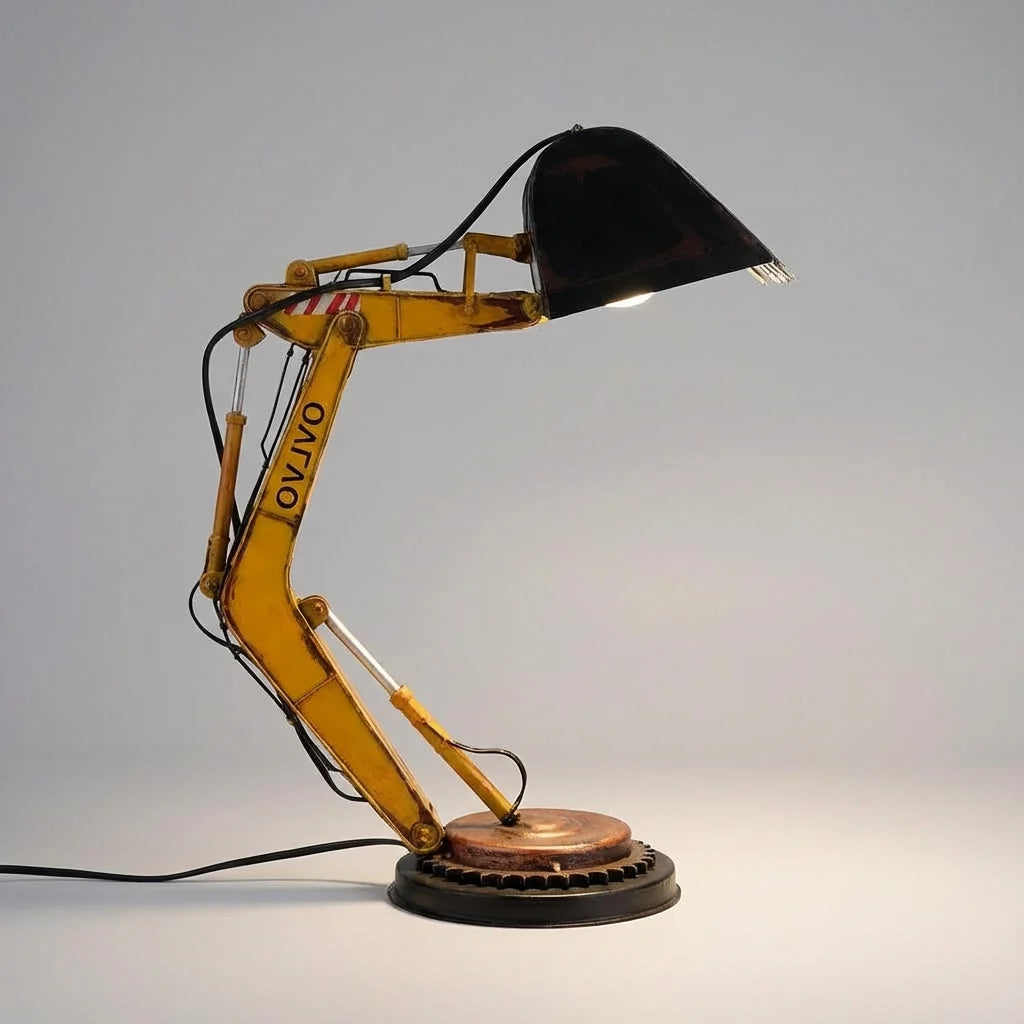 Table Lamp | Excavator-Inspired LED & USB-Powered