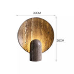 Table Lamp | Faux Travertine Resin & Warm LED Glow | 14 in Height