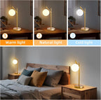 Table Lamp | Frosted Glass Globe & Soft Diffused Light | 3 Color Temperatures