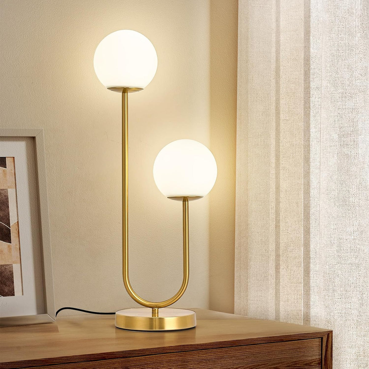 Table Lamp | Frosted Glass Globe & Soft Diffused Light | 3 Color Temperatures