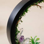 Table Lamp | Genuine Crystals & Lifelike Greenery | 18 x 22 cm
