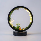 Table Lamp | Genuine Crystals & Lifelike Greenery | 18 x 22 cm