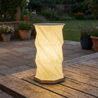 Table Lamp | Geometric Faceted Shade & USB-Rechargeable Warm Light