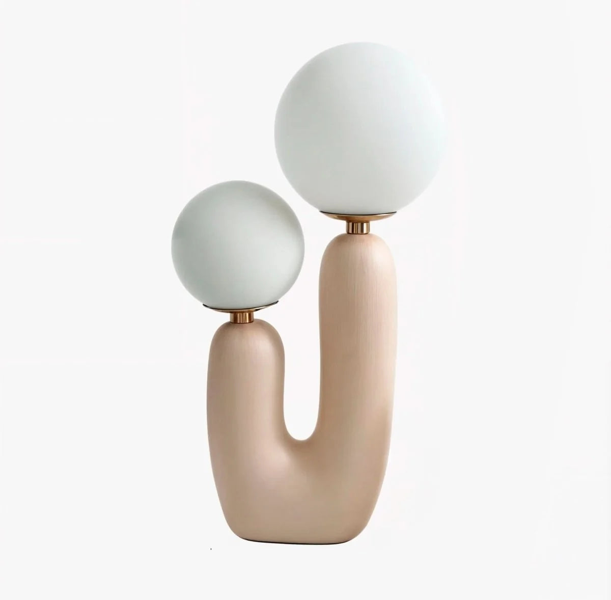 Table Lamp | Geometric Metal Base & Fabric Shade