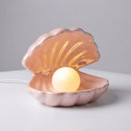 Table Lamp | Glazed Ceramic Shell & Cordless Removable Pearl Light