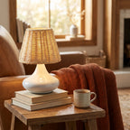 Table Lamp | Hand-Woven Bamboo Shade | 3 Color Temperatures