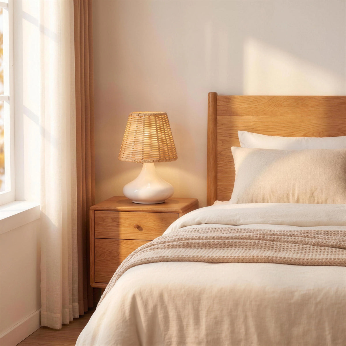 Table Lamp | Hand-Woven Bamboo Shade | 3 Color Temperatures