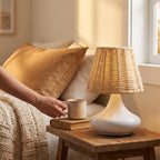 Table Lamp | Hand-Woven Bamboo Shade | 3 Color Temperatures