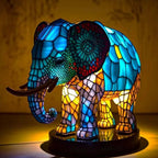 Table Lamp | Handcrafted Stained Glass & Multicolored Mosaic | 17 cm