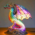 Table Lamp | Handcrafted Stained Glass & Multicolored Mosaic | 17 cm