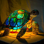 Table Lamp | Handcrafted Stained Glass & Multicolored Mosaic | 17 cm