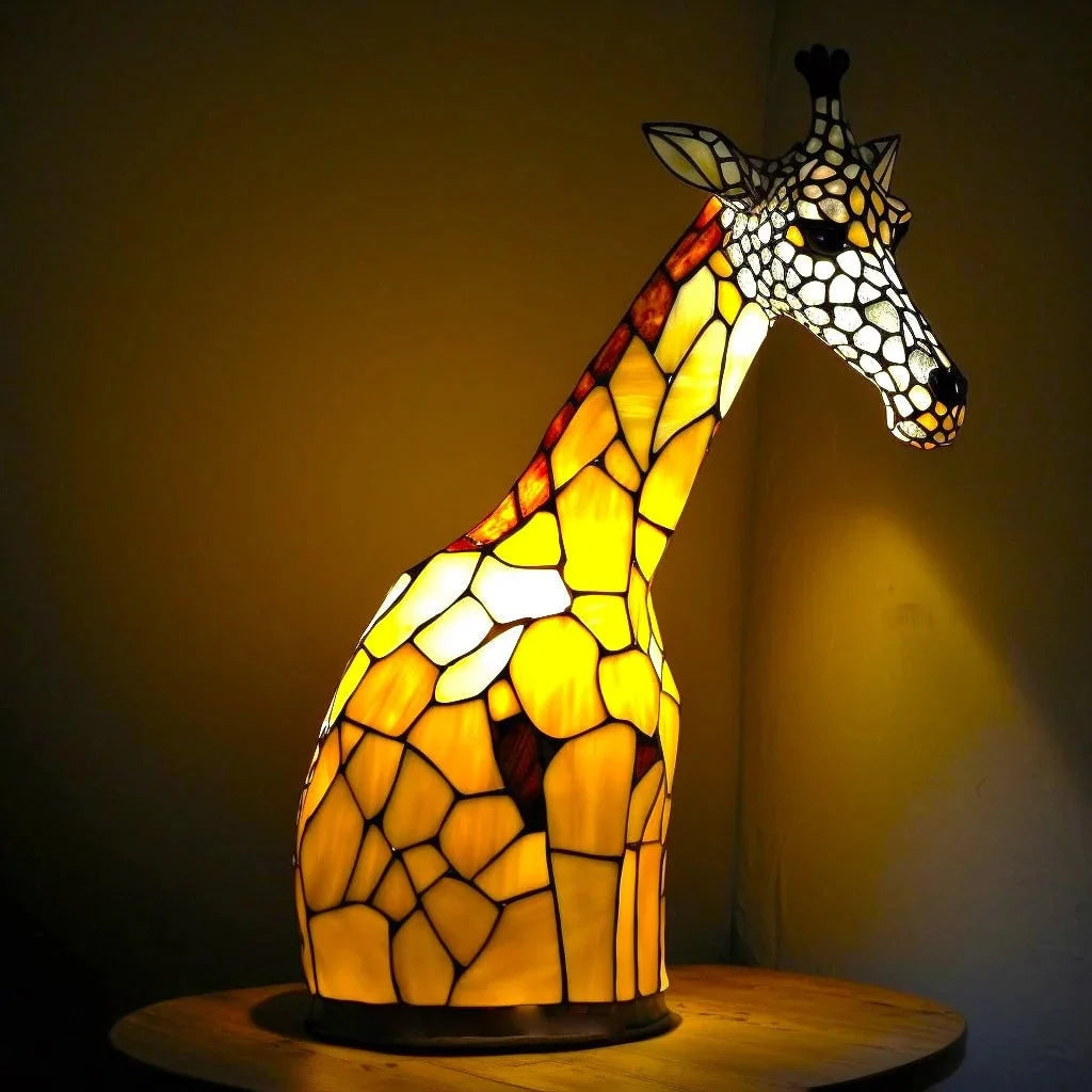 Table Lamp | Handcrafted Stained Glass & Multicolored Mosaic | 17 cm