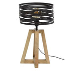 Table Lamp | Industrial Wood & Metal | 50 cm High