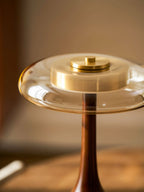 Table Lamp | Integrated LED & 3 Colour Temperatures | Brass & Walnut