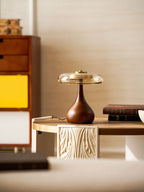Table Lamp | Integrated LED & 3 Colour Temperatures | Brass & Walnut