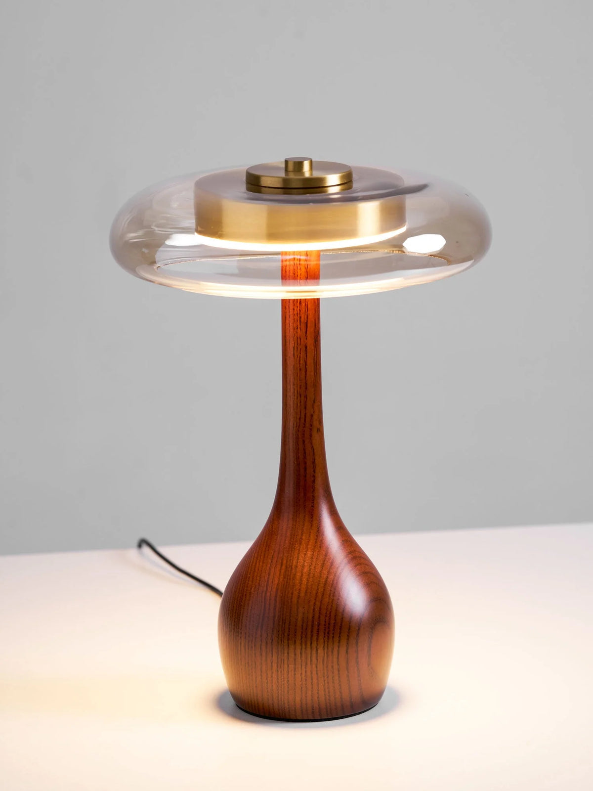 Table Lamp | Integrated LED & 3 Colour Temperatures | Brass & Walnut