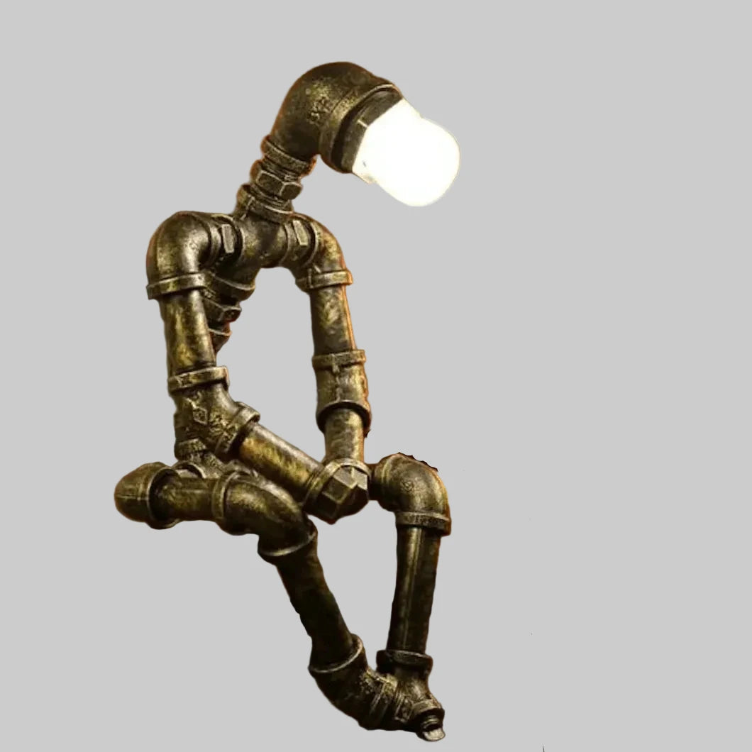 Table Lamp | Iron Pipe Robot Adjustable & Dimmable