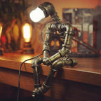Table Lamp | Iron Pipe Robot Adjustable & Dimmable