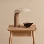 Table Lamp | Linen Shade, Wood Base & LED