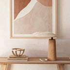 Table Lamp | Linen Shade, Wood Base & LED