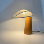 Table Lamp | Linen Shade, Wood Base & LED
